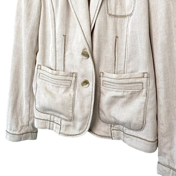 J. Jill linen &  cotton blazer, fitted, unlined, business casual - Picture 6 of 12